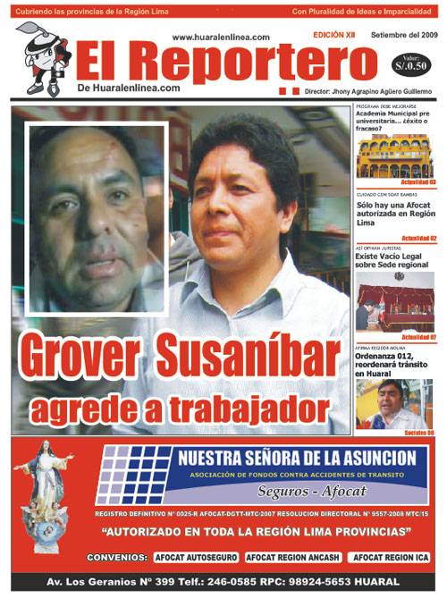 Portada Edición 12 - El Reportero Setiembre 2009