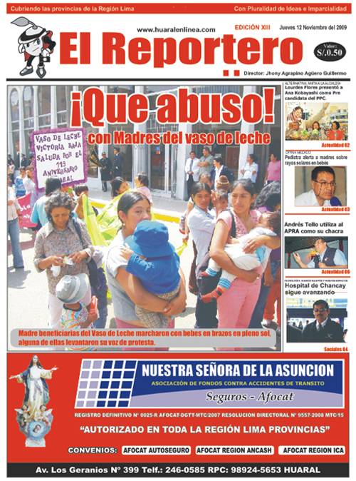 Portada Edición 13 - El Reportero Noviembre I