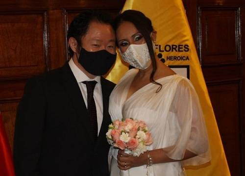 Kenji Fujimori se casó con empresaria en Municipalidad de Miraflores.